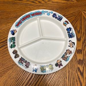 Vintage DEKA Walt Disney World Baby Toddler Plastic Divided Plate 9.5" Diameter